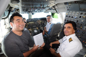 a group of men in a plane