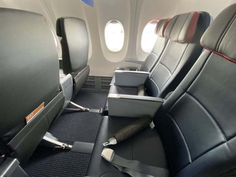 the seats in an airplane