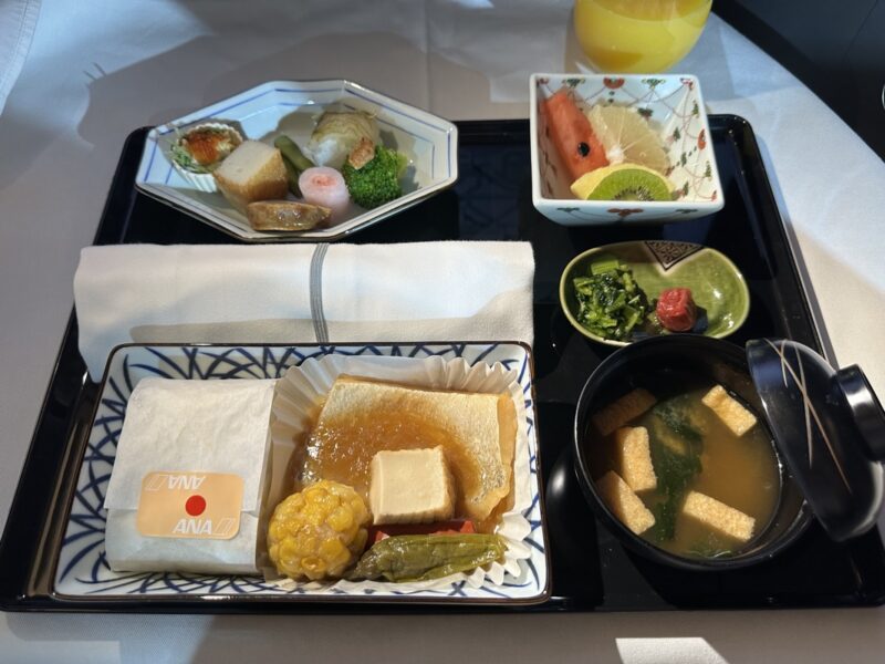 a tray of food on a table