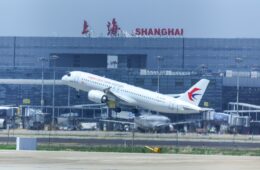 a plane taking off from a runway