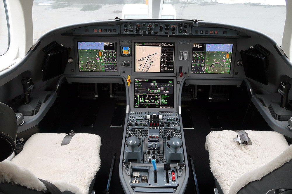 the cockpit of an airplane