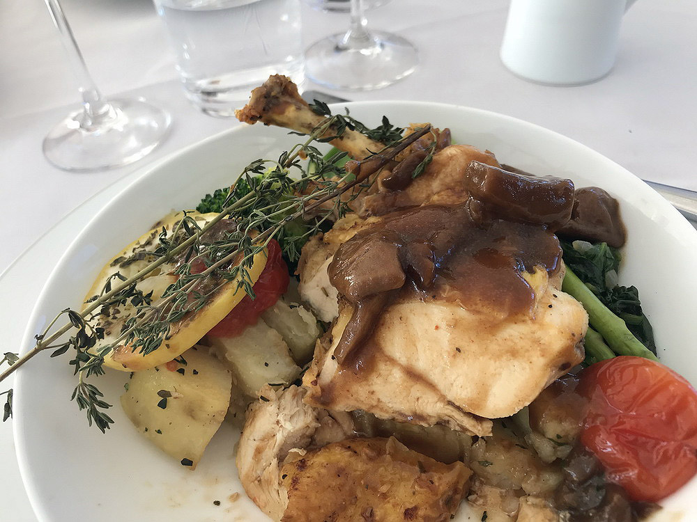 a plate of food on a table