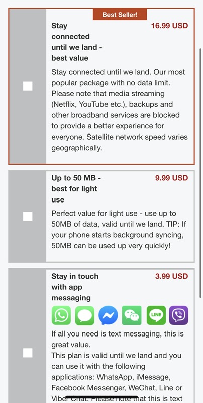 Emirates Onboard Internet Cost