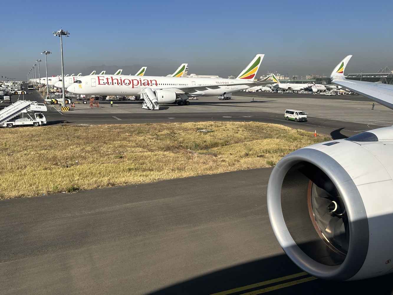 airplanes on the runway