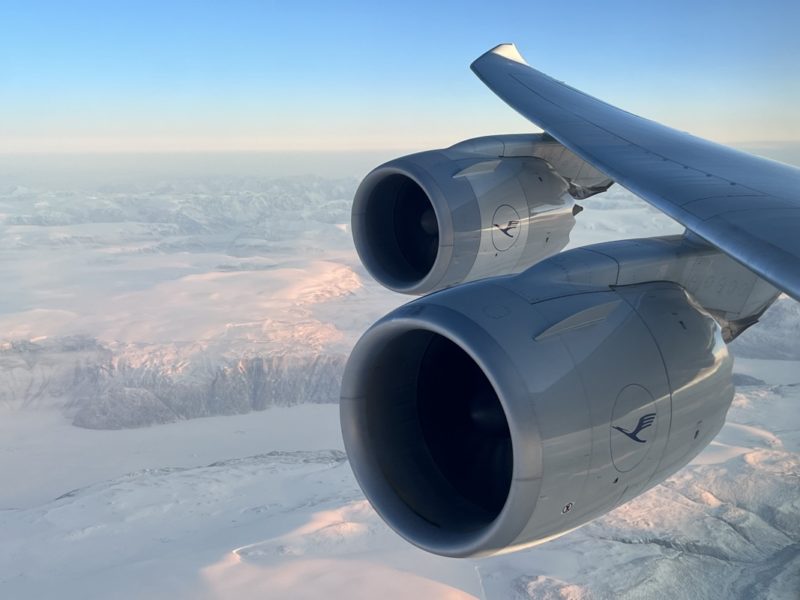 a plane wing with two engines