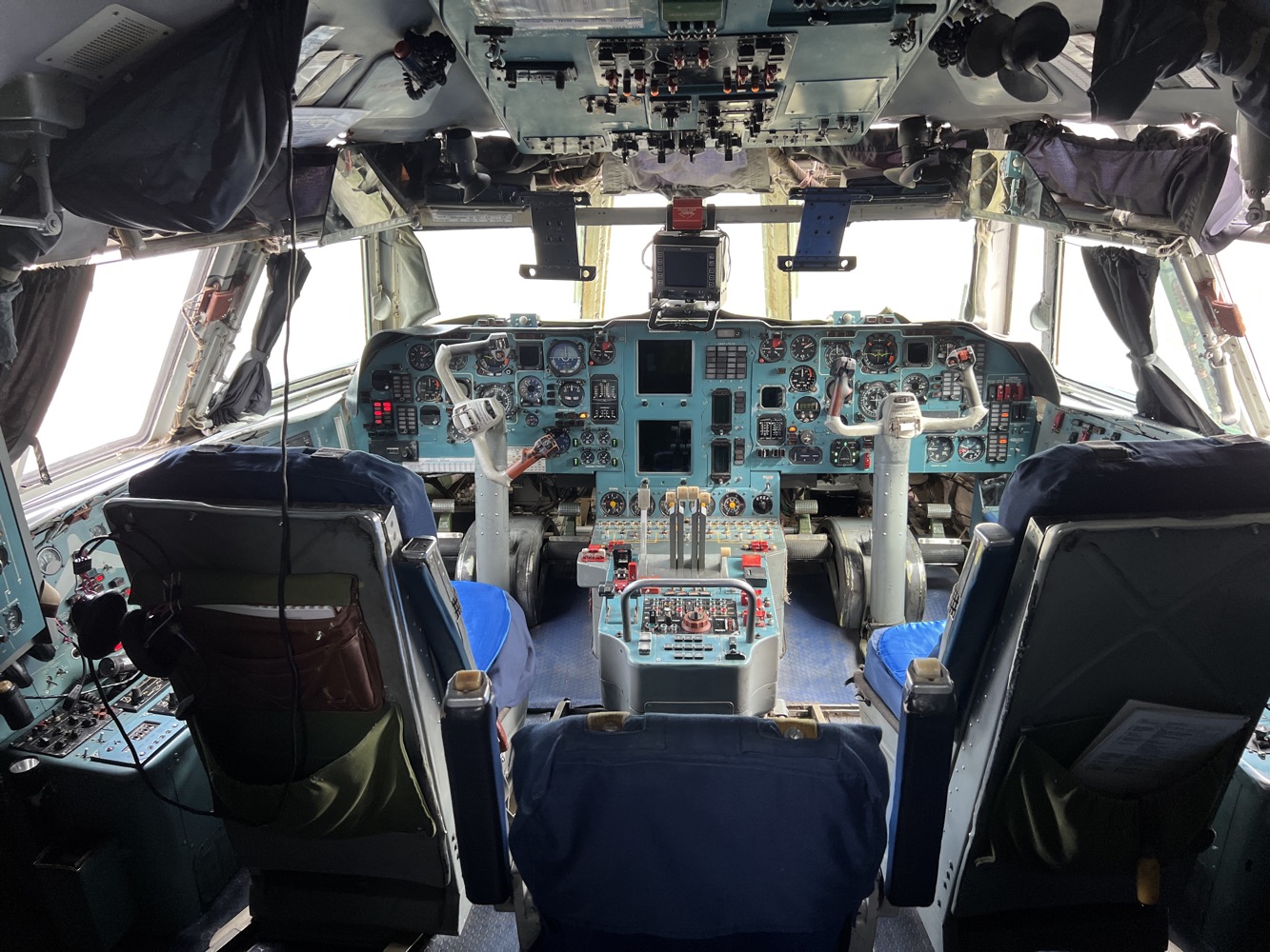 the cockpit of an airplane