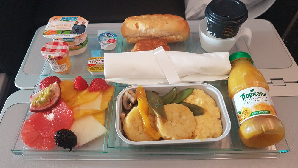 a tray of food on a table