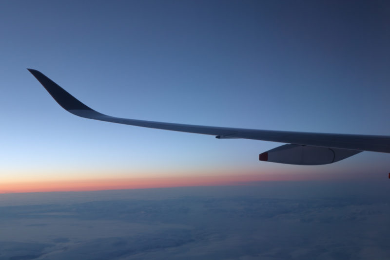 the wing of an airplane