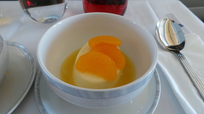 Singapore Airlines Business Class Lunch Dessert Pana Cotta