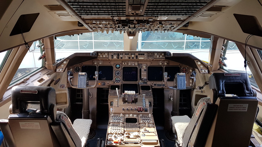 the cockpit of an airplane