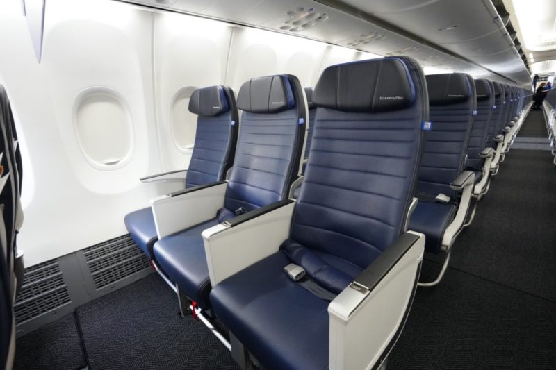 a row of seats in an airplane