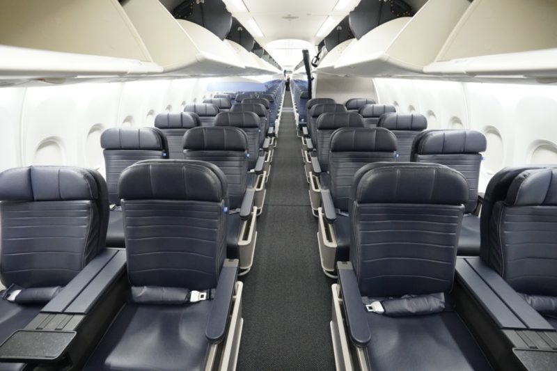 a row of seats in an airplane