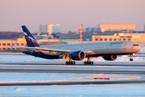 a plane on a runway